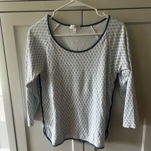 Women's Blue and White Top
